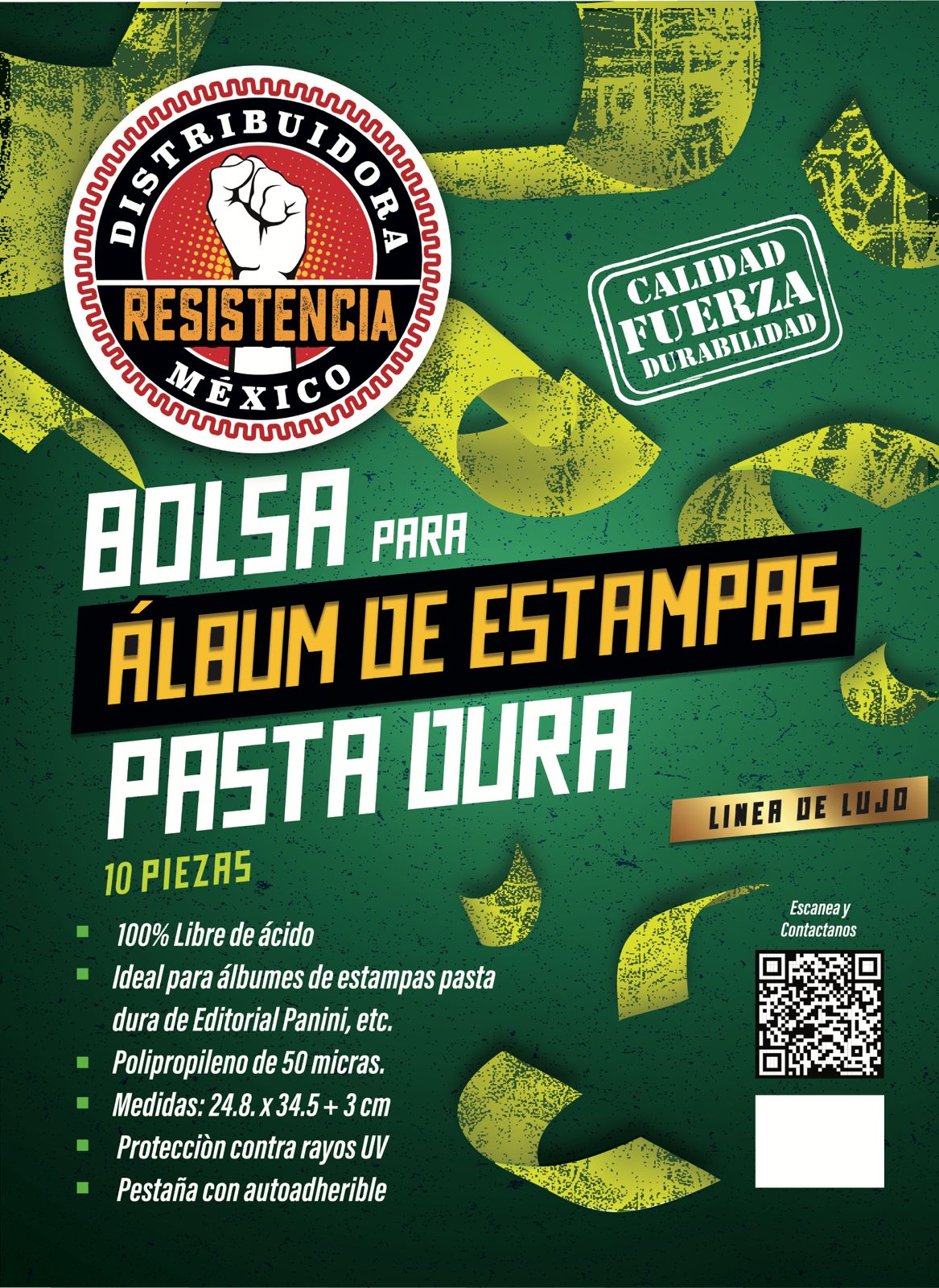 Bolsa para álbum de estampas pasta dura (10 piezas)