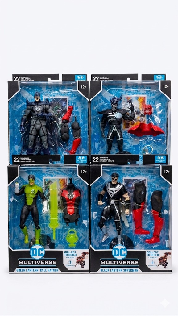 Figuras DC Green Lantern, Black Lantern Superman, Batman, Deathstorm