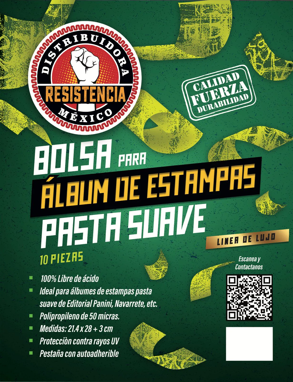 Bolsa Resistencia para Álbum de Estampas Pasta Suave (10 pzas)